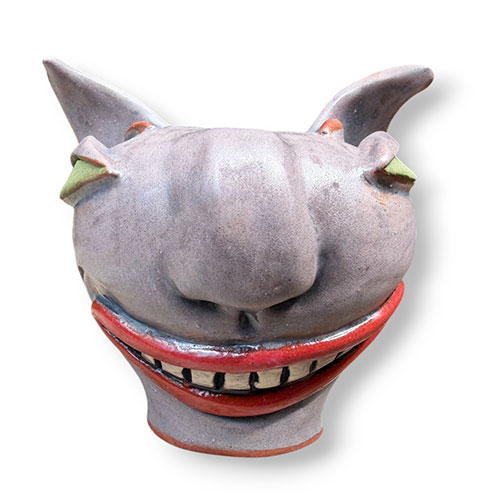Ricky Boscarino Cat Face Pot 3.75" DP6105